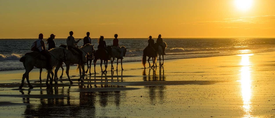Paseo a caballo al atardecer